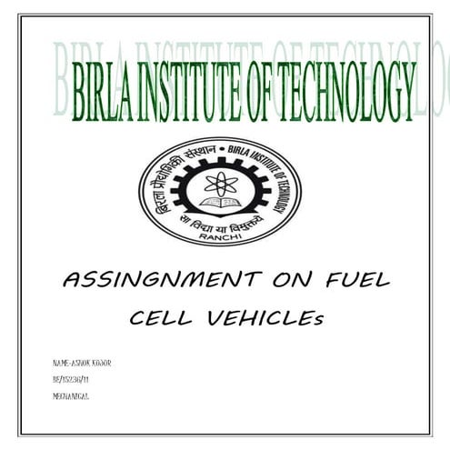 FUEL CELL VEHICLES