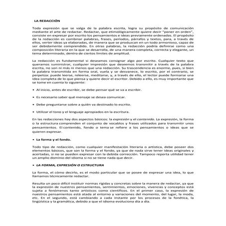 Aspectos basicos de la redaccion