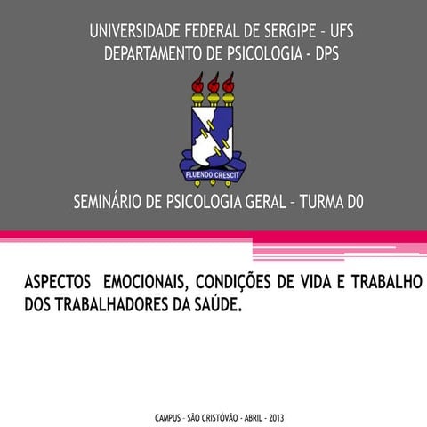 Aspectos emocionais, condições de vida e de trabalho dos trabalhadores da saúde