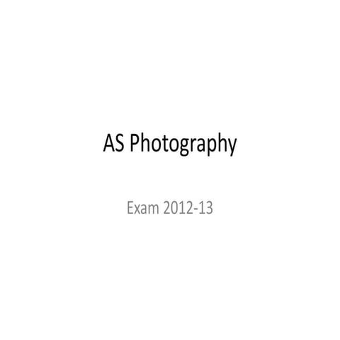 As photography exam 2012 13