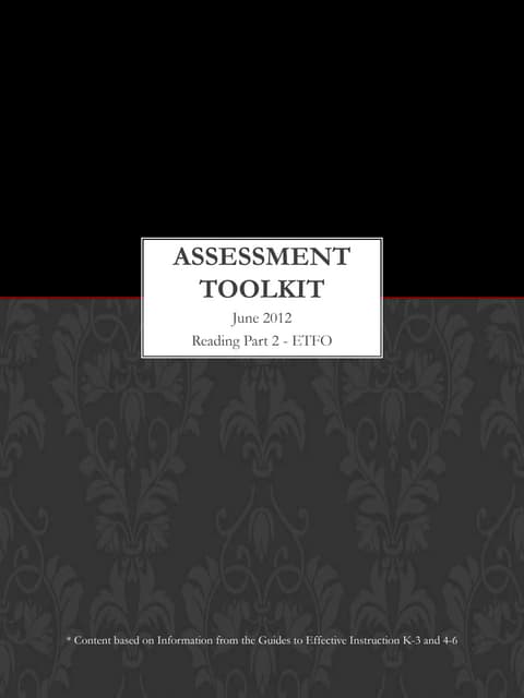 Assessment tool kit