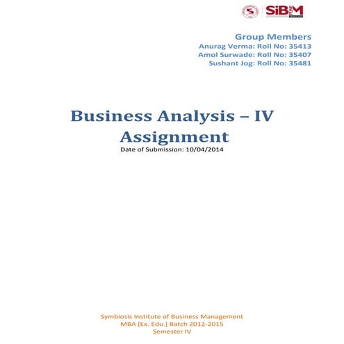 Assignment on Current Economic Conditions