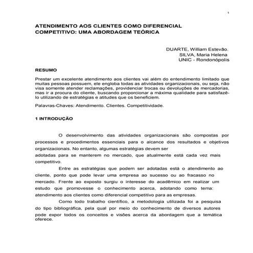 Atendimento clientes william