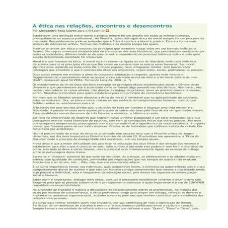 A ética nas relações