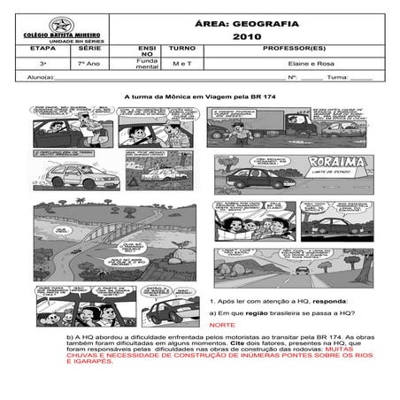 Atividade norte gabarito