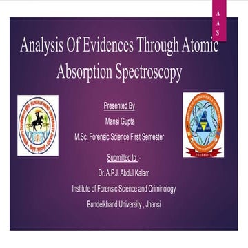 Atomic absorption spectroscopy