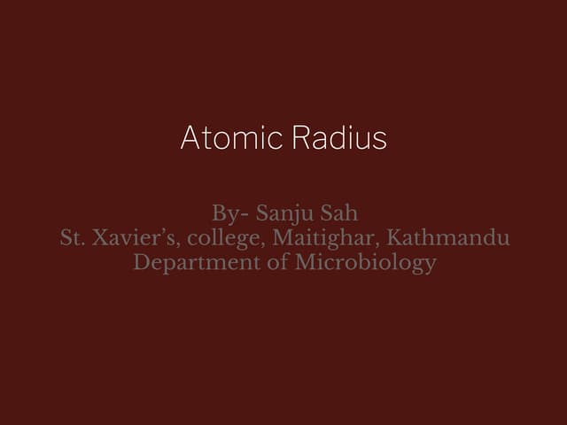 Atomic radius