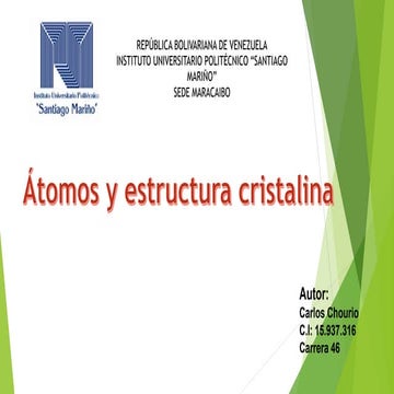 Atomos y estructura cristalina carlos chorio