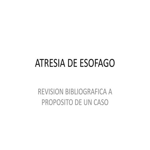 Atresia de esofago