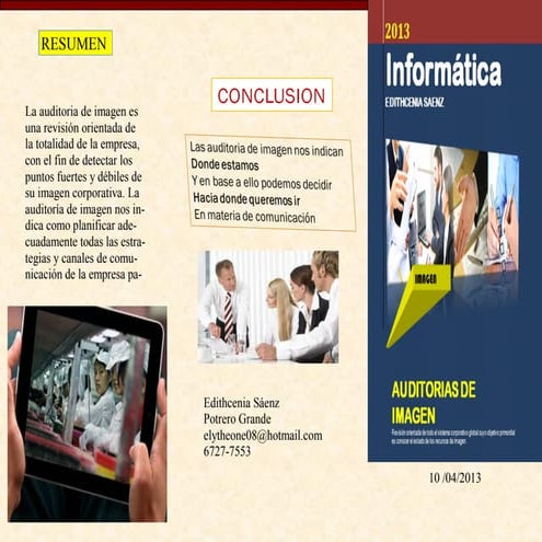 Auditorias de imagen  triptico