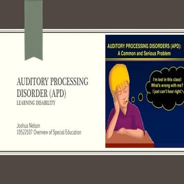 Auditory processing disorder  apd 