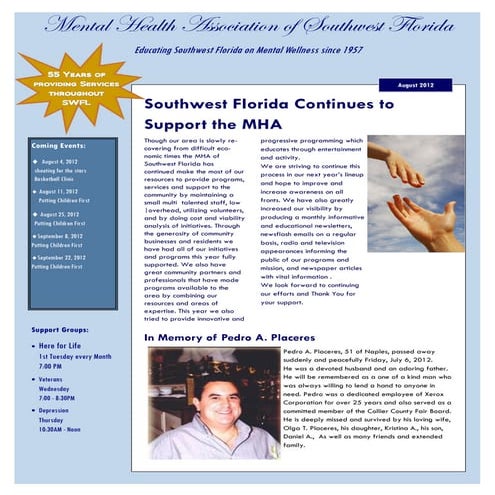 Newsletter August 2012