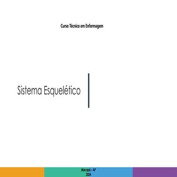 Aula 02. Sistema Esquelético Humano, Técnico em Enfermagem