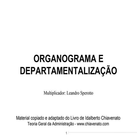 Aula 1   organograma e departamentalizacao