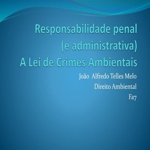 Aula lei de crimes ambientais