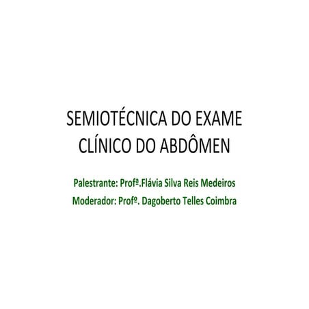 Aula - semiologia do abdôme