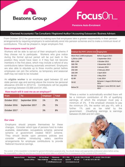 Auto enrolment - a quick guide