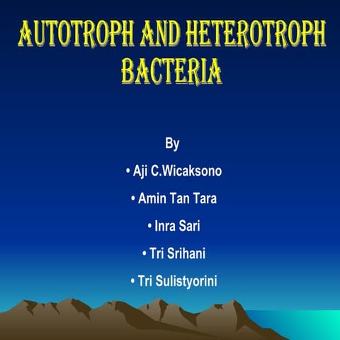 Autotroph &  heterotroph bacteria