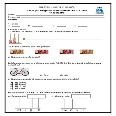 Avaliacao de matematica_2011