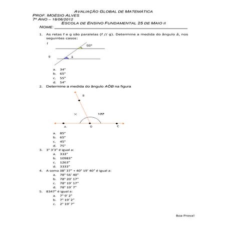 Avaliação global junho