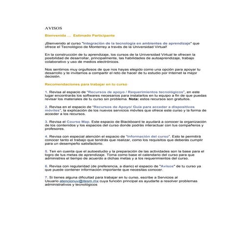 Avisos Generales Asignatura