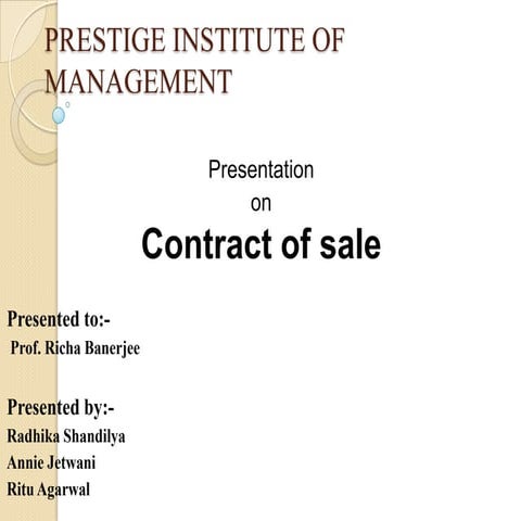 contract of sale