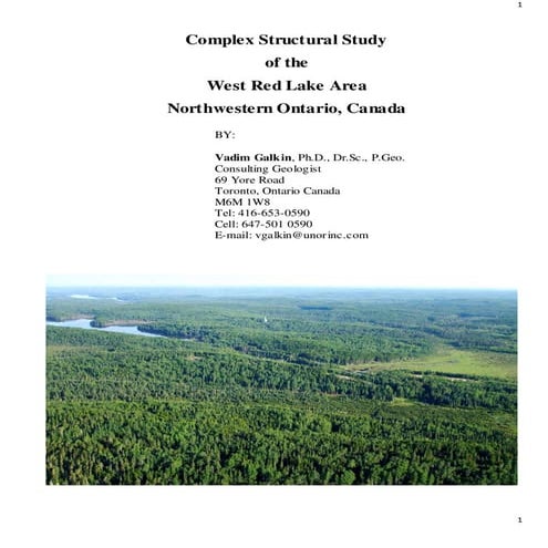 Structural Study of the West Red Lake Area