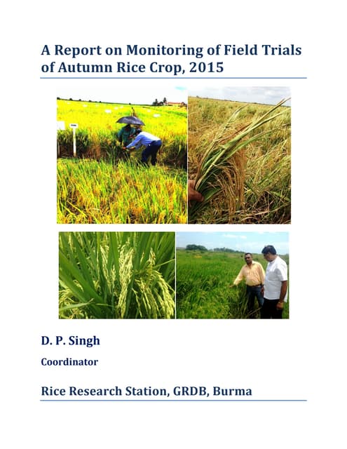 Monitoring report of field trials, Autumn 2015