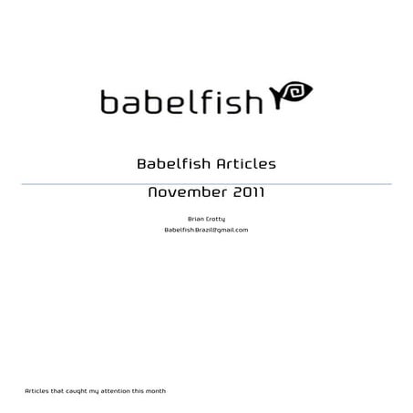Babelfish Articles Nov 2011