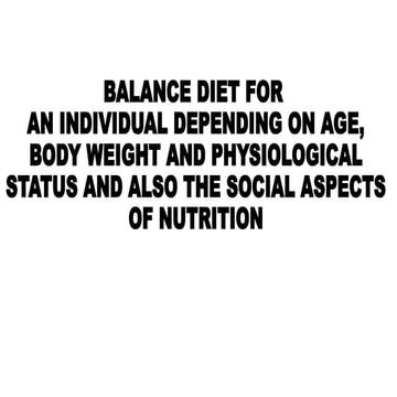Balance diet related to health of living beings