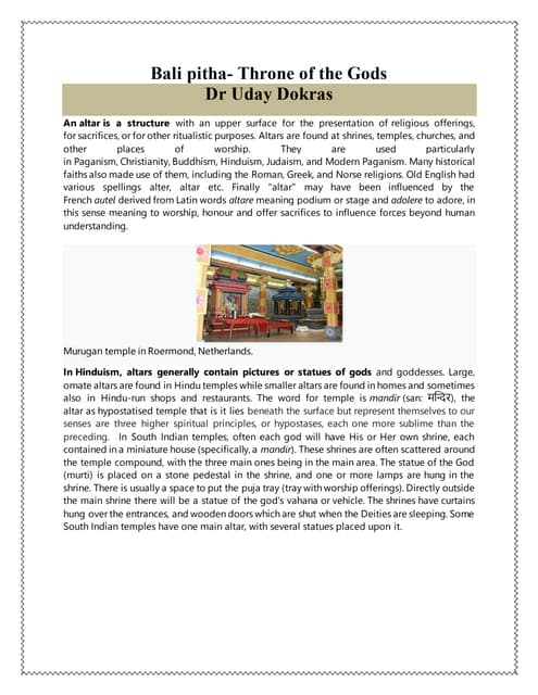 Bali pitha- The Throne of hindu temples