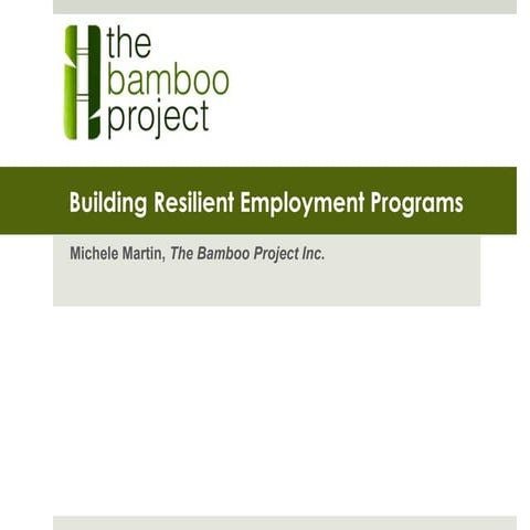 Building Resilient Employment Programs