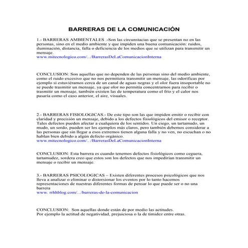 Barreras de la comunicación