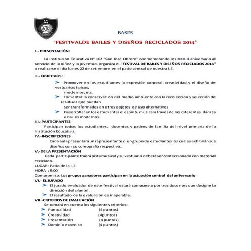 Bases para concurso de reciclaje