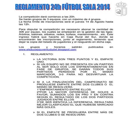 Bases y reglamento campeonato