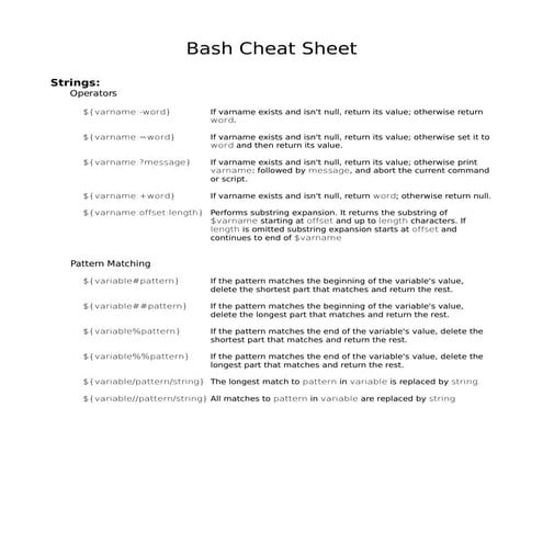 Bash Cheat Sheet - SniferL4bs