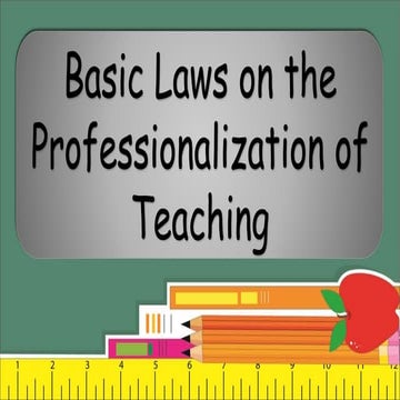 Basic laws on the professionalization of teaching