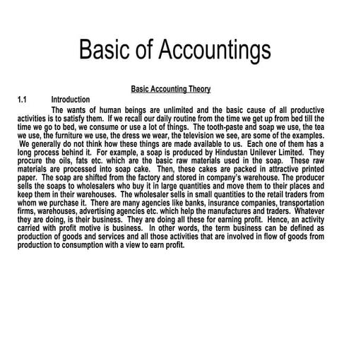 Basic of accountings