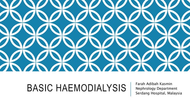 Basic principles of haemodialysis