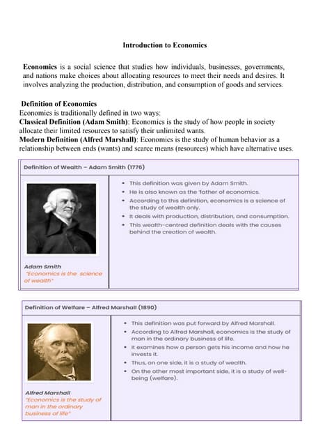 Basics of economics with Examples and case studies