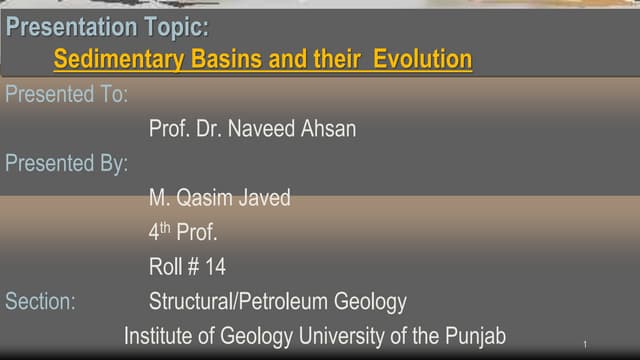 Basinal distribution of Pakistan and Evolution