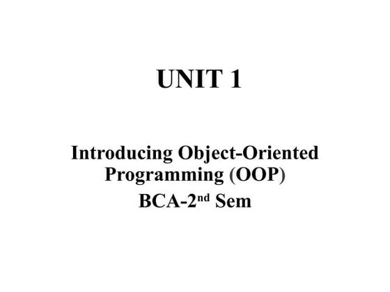 Bca 2nd sem u-1 iintroduction