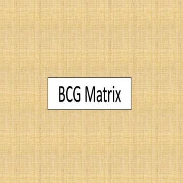 BCG Matrix
