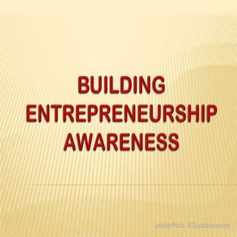 Building Entrepreneurship Attitude