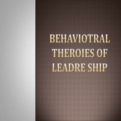 Behavioral theories 