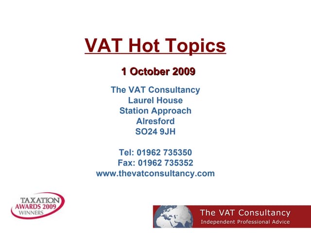 Top ten tips on VAT