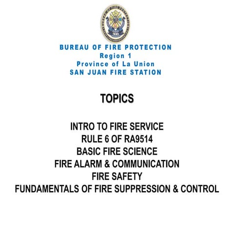 Bfp SAN JUAN-LU fire safety lecture