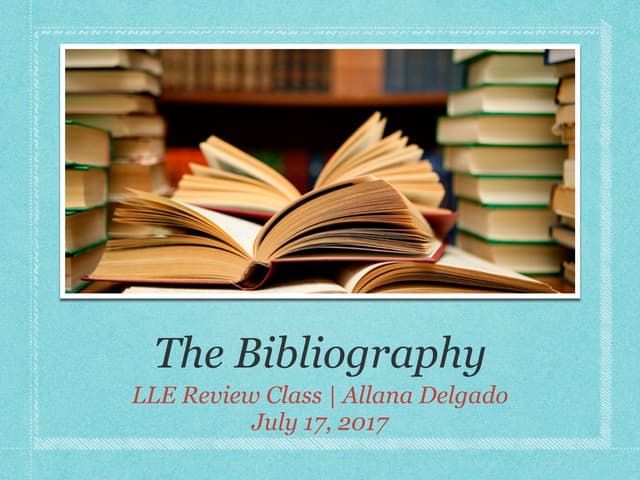 Bibliography: definitions and types