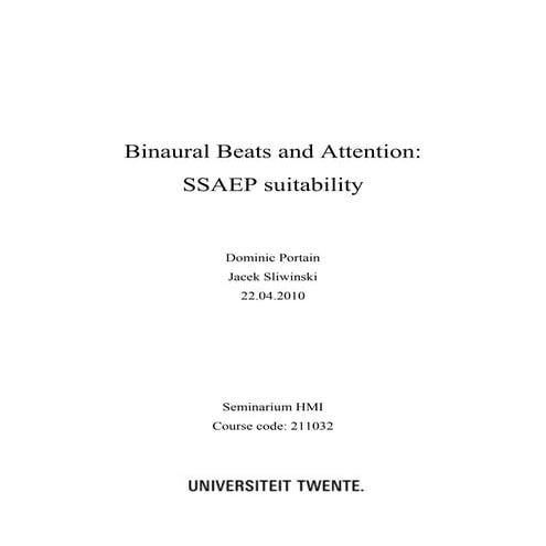 Binaural beats and attention