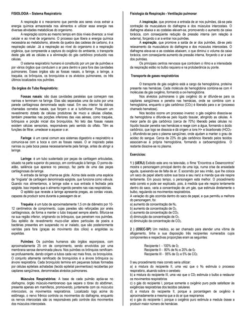 Bio1 2007   08 - sistema respiratório